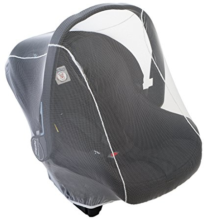 Altabebe (AL1501-14) Insektenschutz für Babyschale - Mückennetz für Baby Autositze (z.B. Maxi-Cosi, Cybex, Römer) - feinmaschiges Moskitonetz mit Gummizug und Trageöffnung - Farbe: weiß