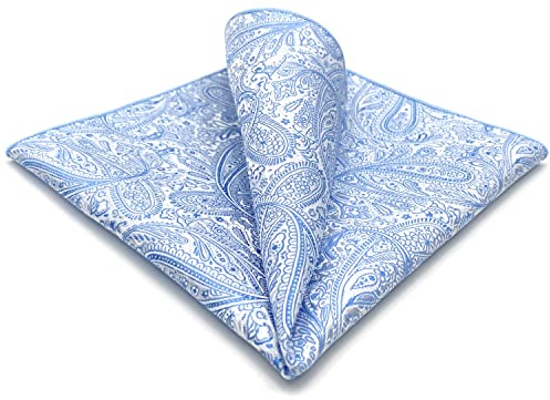 S&W SHLAX&WING Paisley Blau Herren Einstecktücher for Suit Jacket Gift