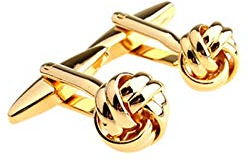 Daesar Manschettenknopf Hemd Gold Knoten Edelstahl Herren Manschettenknöpfe Hochzeit mit Geschenk Box