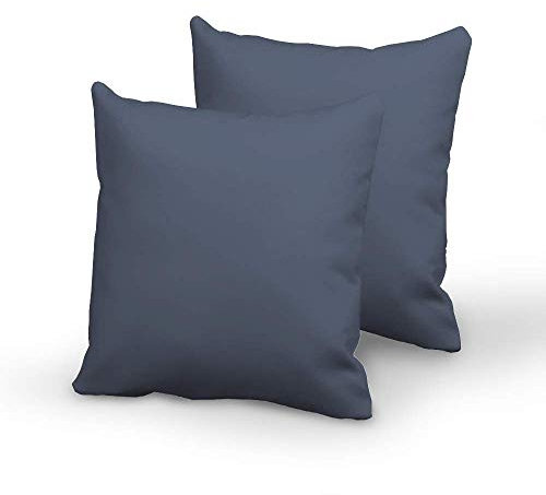 Pizuna Luxuriöser Soft-Satin 2er Pack Kissenbezug 80x80 cm Dunkelblau, 400 Fadenzahl Baumwolle Quadratisch Kissenbezüge, 100% Langstapel Baumwolle Kissenbezug (Dunkelblau 80x80 cm)