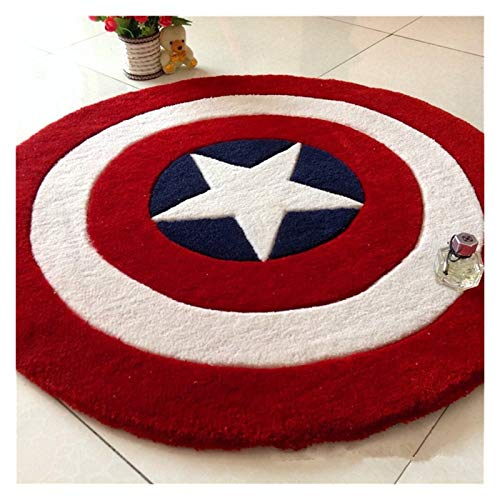 Teppich Große rutschfeste Rutsche Runde Runde Teppich Für Wohnzimmer Schlafzimmer Teppiche Bodenmatte Cartoon Runder Teppich Captain America Shield Teppiche - Waschbarer Teppich ( Tamaño : 150x150cm )