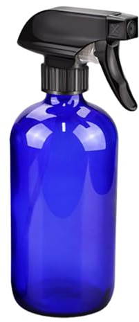 VASANA 1 x 500 ml leere nachfüllbare Glas-Sprühflasche mit schwarzem Auslöser, ideal für kosmetische ätherische Öle, hausgemachte Reinigungsmittel, Aromatherapie, blau (Blau) - YPK21594BLUE