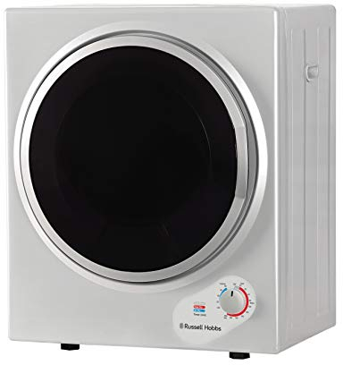 Russell Hobbs RH3VTD800S Silver 2.5kg Compact Mini Vented Tumble Dryer, Portable, Freestanding Table top Dryer with 3 Heat Settings small