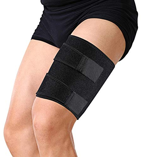 Oberschenkelbandage, Oberschenkelstütze, Muskelfaserriss oberschenkel bandage kompression mit klettverschluss und rutschfester Gurt für Oberschenkel und Ischiasnerven Schmerzlinderung