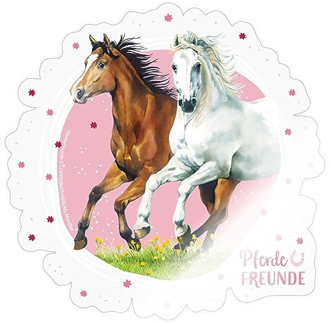 Spreadshirt Pferdefreunde Pferde Galoppieren Sticker Aufkleber, 10 x 10 cm, Transparent glänzend
