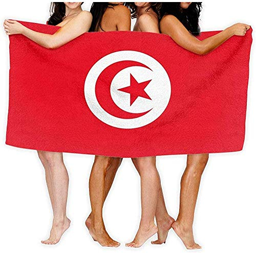 Strandtücher,Sand Proof Quick Dry Reisetuch Tunesien Flagge Badetuch Body Wrap Für Dusche Strandtuch 80×130cm