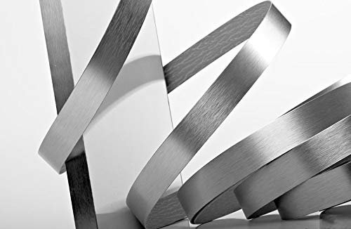Edge Supply Gebürstetes Aluminium, Edelstahl, 1,9 cm x 3 m x 1 mm Dicke, Randeinfassungsrolle, nicht geklebt, hergestellt in den USA.