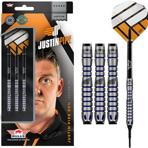 Bull's NL Soft Darts Justin Pipe Edition 1 The Force 90% Tungsten Softtip Darts Softdart 20g 3 Dartpfeile