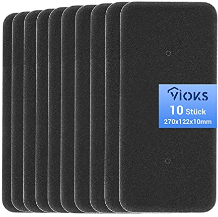 VIOKS Set di 10 filtri per asciugatrici, per Candy 40006731, 270 x 122 mm, spugna filtro per asciugatrice a pompa di calore VTH 980NA1TX / VTH 980NA2T