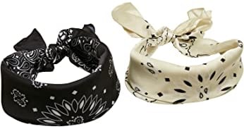 Urban Classics Unisex Satin Bandana 2-Pack black/lemon, one size