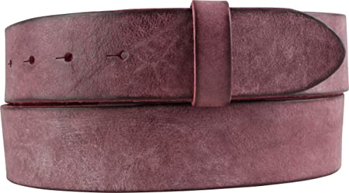 BELTINGER Gürtel aus weichem Vollrindleder Used-Look ohne Schnalle 4 cm | Jeans-Gürtel Damen Herren 40mm | Vintage-Look | Bordeaux 115cm