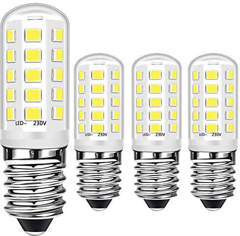 Brantoo E14 LED Kerzenbirnen 3W Entspricht 40W Halogenbirnen, Kaltweiß 6000K, E14 SES Kleine Edison Schraub Glühbirnen für Gefrier Dunstabzugshaube, Kein Flimmern, Kein Dimmbar, AC 220-240V, 4er Pack