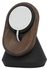 Oakywood - Support de téléphone pour Bureau - Support de téléphone Portable en Bois fabriqué à la Main - Compatible avec MagSafe et iPhone 12-16 - 10.4x8.1x13.9cm/4.1x3.2x5.5' - Noyer