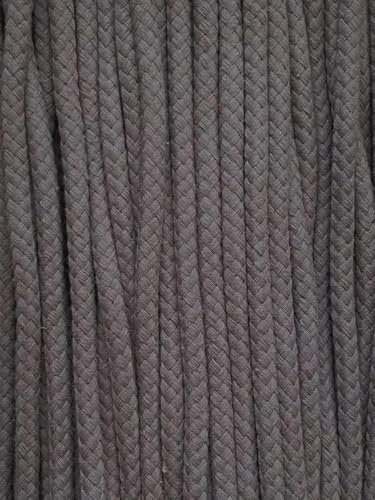 Kordel Baumwolle 8mm rund Schnur Turnbeutel Seil 17 Farben (Grau, 5 m)