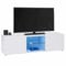 IDMarket - TV-Bank, 113 cm, Weiß, Regal aus Glas mit LED