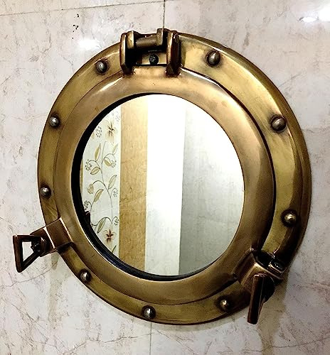 30,5 cm Spiegel Bullauge Antik-Finish Wandbehang nautische Heimdeko Artikel