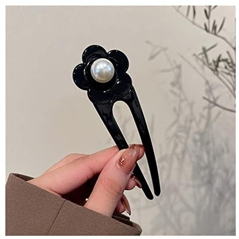 HIFFEY 2pc été épingle à Cheveux Femmes boulette de Viande Plat Cheveux Coiffure Simple Moderne épingle à Cheveux (Color : A)