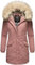 Navahoo Damen Winter Kurzmantel mit Kapuze Cristal Dark Rose Gr. M