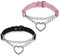XNIVUIS 2 Stück Punk Herz Choker, Schwarz Choker Gothic, Halsband Gothic Leder Halsreif Erstellbare Kragen Halskette Collier Kette schwarz Damen, für Damen Mädchen Cosplay Party (Schwarz, Rosa)