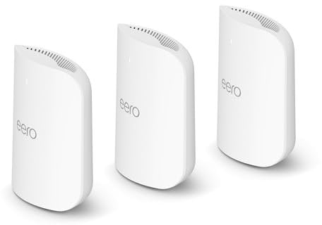 Introducing Amazon eero Pro 7 tri-band mesh Wi-Fi 7 router (newest model) – Supports internet plans up to 5 Gbps, Coverage up to 560 m², 3-pack