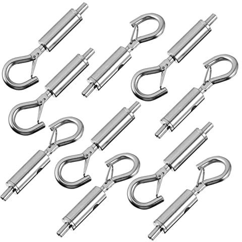 UPKOCH 10pcs Stainless Steel Cable Guides Wire Hooks for Cables Spring Adjustment Clasps