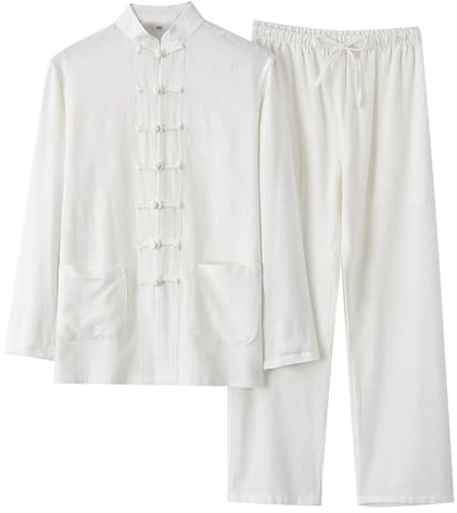 Bauzuoyo Kung Fu Traje de mujer y hombre - Artes Marciales Chinas Tradicionales Tai Chi Qigong Wing Chun Shaolin Wushu Manga Larga Entrenamiento Ropa Ocio Ropa Uniforme Chaqueta Pantalones Traje de