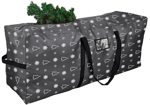 YiYa Borsa per Albero di Natale 165 CM Scatola per Albero di Natale Albero di Natale Impermeabile Custodia Albero di Natale 600D Borsa per Conservazione di Alberi Natale Artificiali（Nero-XL）