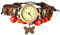 JewelryWe Damenuhr Retro Leder Uhr: Totenkopf Schädel Schmetterling Analog Quarz Armbanduhr Damen geschichtet Perlen Leder Geflochten Armband verstellbar Armreif Uhr mit römischen Ziffern Zifferblatt