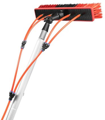 Teleskopstange Fensterreinigung Mit Teleskopstiel 8 Meter Ausziehbar mit Bürste Wasserführende Fenster, Autowaschbürste Bürste Fensterreinigungsstange Set Window