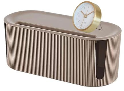 Brown Wire Organizer Box no-rdic Cable Management Box Desktop Wire Organizer Box ABS Wire Storage Extension Hider for Desk Home Kitchen 31x13.5x12.5 Cm