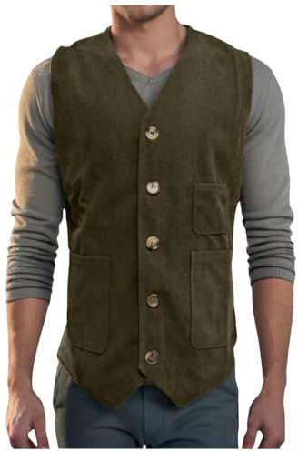 Ärmellose Arbeitsweste Herren - Outdoorweste Herren Glänzend V Ausschnitt Gilet Anzugweste Motorrad Biker Clubweste Outdoor Ärmellos Angeln Slim Fit Classic Business für Hochzeit und Party Tanzkostüm