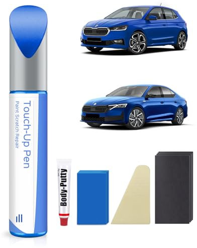PARTS4EV 8X8X/ F5W Race Blau Metallic Lackstift Kit Kompatibel mit Skoda Exakte Übereinstimmung für Chips und Kratzer