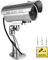 Simulation Solarkamera Außenüberwachung Simulation Fake Kamera Dummy Cam mit LED Licht Silber
