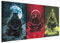 murando - Wandbilder Set 3 tlg Wanddeko Collage 3er 180x90 cm (je 60x90 cm) – Leinwandbild Wohnzimmer Schlafzimmer - Spielfiguren - Militärbär, Schimpanse Tiger, umgeben vom Mond a-H-10094-b-a