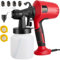 Pistolet a Peinture,500W HVLP Pistolet à Peinture Électrique,4 Buses en cuivre et 3 Motifs, réservoir de 1000 ML, pour Intérieur et Extérieur de Maison, Armoires, Clôtures, Plafonds