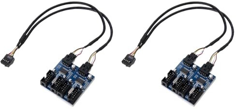 Giwnhvx 2X Motherboard Usb 9 Pin Intestazione da 1 A 4 Splitter Port Multiplier Prolunga da 30 cm