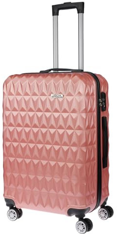 Christian Wippermann Koffer L 60L - Robuster ABS Hartschalenkoffer Größe L 40x60x25 cm - Leicht mit TSA Schloss - 4 Rollen 360 Drehbar - Ideal für Reisen - Mittelgroßer, Leichter Rollkoffer, Rosa