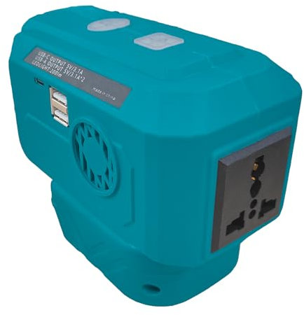 200W Portable Power Inverter for Makita 18V Batteries Camping Accessories Converts to 230V AC Outlet & Dual USB/Type-C Ports,Built-in 200LM LED Light,for Outdoor,Camping gear,Laptop Computer,Friger