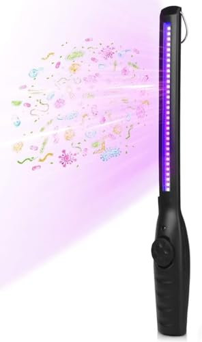 ZKX Désinfectant à lumière UV, lampe de désinfection à lumière UV portable rechargeable par USB pour la maison, l'hôtel, les voyages, la voiture, tue 99 % des germes, virus et bactéries