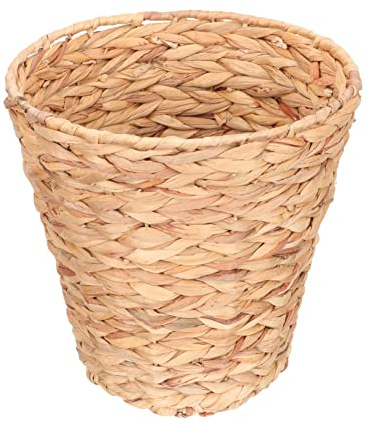 VALICLUD Rattan Trash Can Woven Storage Basket for Laundry Hamper Home Use for Bedroom Bathroom Organization