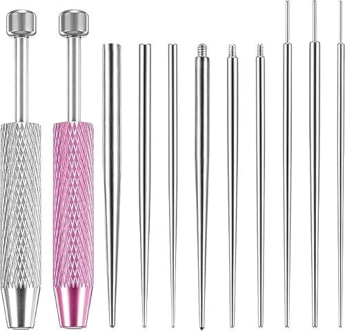Yolev 11 Stück Piercing Einführhilfe Set, Piercing Wechselhilfe, Zange Kugel Aufdreher, Piercingzange Werkzeug, Pircingssets Ohr Einführhilfe zum Öffnen und Wechseln, Zubehör für Nase