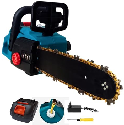 Motosega a Batteria Brushless 48V 6.0Ah - Barra 300mm, Velocità Catena 8m/s, Elettromotosega Leggera (3KG) con Kit Montaggio e Serbatoio Olio 120ml