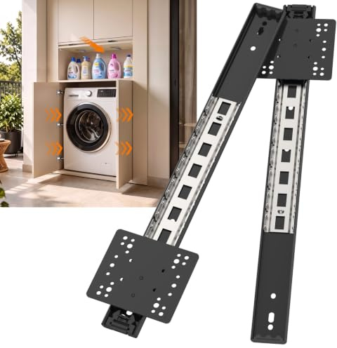 NECILO Pocket Door Schiene, schwarz, 600 mm, 1 Paar | Verdeckte Laufschienen, Einschiebetür-Beschläge, Für Schränke geeignet, Seitenmontage, Obermontage
