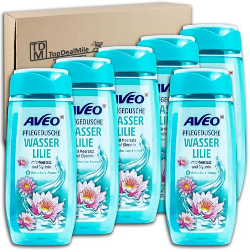 TopDealMile-Vorratspack für AVEO Pflegedusche Wasserlilie Duschgel Shower Gel 6 x 300 ml
