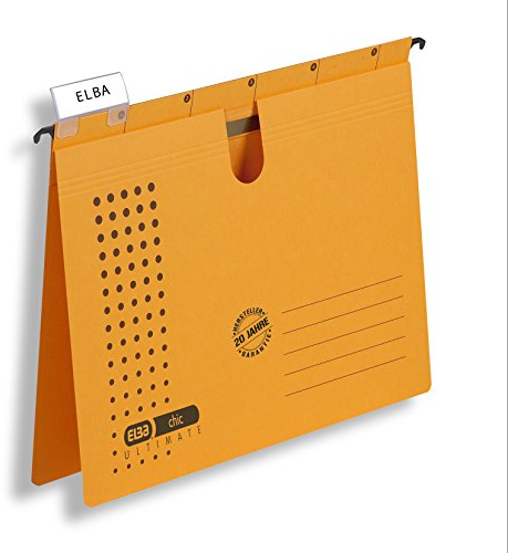 ELBA Hängehefter chic für A4, aus Karton, gelb, 5er Pack