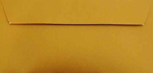 100 Din lang Briefumschläge Gold/Metallic Din lang 11 x 22 cm mit Haftstreifen, Grammatur 90 g/m²