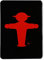 AMPELMANN Anhalter Magnet schwarz Steher rot 75 x 55 x 3 mm