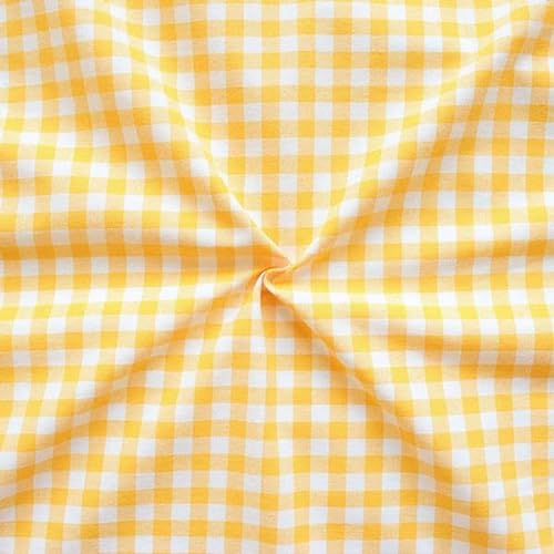Stoffkontor 100% Baumwollstoff Stoff Züchen Vichy Karo groß - Öko-Tex Standard 100 - Meterware, Gelb-Weiss - zum Nähen von Bekleidung, Vorhängen, Bettwäsche, Dekorationen UVM.
