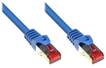 Kabelmeister® Cat.6 Ethernet LAN Patchkabel mit Rastnasenschutz - S/FTP, PiMF, PVC, 250MHz - Gigabit-fähig - blau, 7,5m