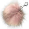 XXL Taschenanhänger Schlüsselanhänger Bommel Pelzbommel Fellbommel Pompon Pelz Fell Echtpelz ! viele Farben ! (Anhänger waschbär-zartrosé)